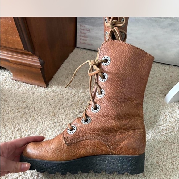 Vintage Arche Tan Leather Platform Boots - Picture 4 of 8